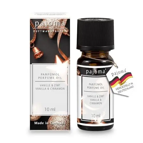 Produktbild: pajoma® Duftöl 10 ml, Vanille & Zimt - Weihnachtsöl/Weihnachtsduft | feinstes Parfümöl für Aromatherapie, Duftlampe, Diffuser | Premium Qualität
