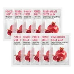 Produktbild: (PAKET VON 10) EUNYUL Purity GRANATAPFEL Gesichtstuchmasken (22 ml x 10 Stück) Koreanische Hautpflege Feuchtigkeitsspendende, pflegende und klärende natürliche Inhaltsstoffe