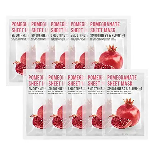 Produktbild: (PAKET VON 10) EUNYUL Purity GRANATAPFEL Gesichtstuchmasken (22 ml x 10 Stück) Koreanische Hautpflege Feuchtigkeitsspendende, pflegende und klärende natürliche Inhaltsstoffe