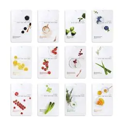 Produktbild: (PAKET VON 12) EUNYUL Daily Care Gesichtstuchmasken 12 Typen 22 ml x 12 Stück Koreanische Hautpflege Hypoallergenes Tencel-Blatt & natürliche Inhaltsstoffe