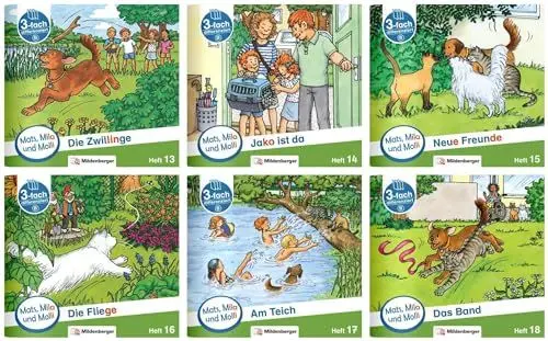 Produktbild: Paket – Mats, Mila und Molli – Heft 13–18, Schwierigkeitsstufe B: Geschichten in drei Schwierigkeitsstufen