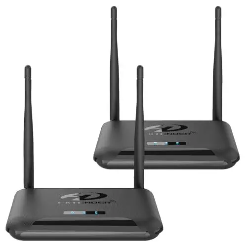 Produktbild: PAKITE Wireless HDMI Transmitter and Receiver, HDMI Loop-Out, IR Remote Extender, Range 200M/657FT, 1 TX to 4 RXs, 1080P 60HZ, Streaming Video from STB, Laptop, PC, Netflix, YouTube to TV, Projector