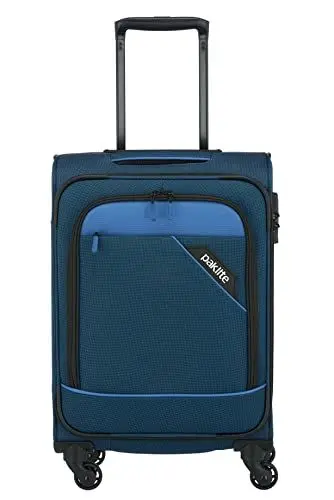 Produktbild: paklite Handgepäck Trolley 4 Rollen, leicht, Derby, Stilvoller Weichschalen Rollkoffer klein mit TSA Schloss + Aufsteckfunktion, 55 cm, 41 Liter