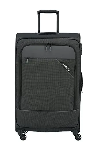 Produktbild: paklite Reisekoffer 4 Rollen, Weichschalen Rollkoffer groß, erweiterbar, DERBY, Stilvoller Trolley mit Dehnfalte, TSA Schloss, 77 cm, 102 - 115 Liter
