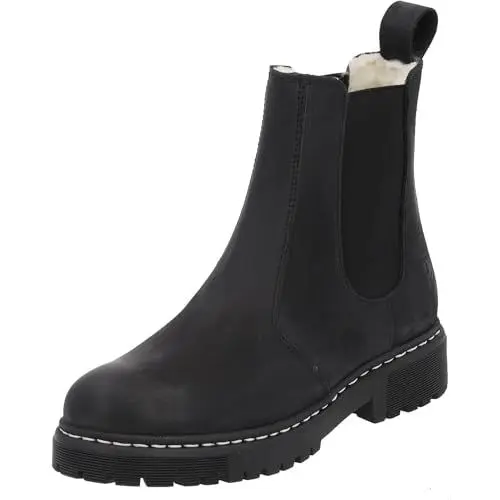Produktbild: Palado Chelsea Boots Damen Alicudi – edles Leder – warm gefüttert mit Schurwolle – gefertigt in Portugal – perfekte Boots für Komfort und Stil im Winter 38 black UK9 - EU42