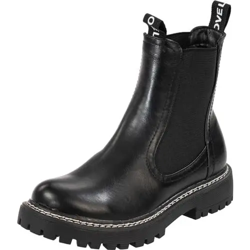 Produktbild: Palado Chelsea Boots Damen Dedej - warme & bequeme Winterschuhe mit rutschfester Gummisohle - moderne Boots mit Stretch-Einsatz für Herbst & Winter Schwarz UK3,5 - EU36