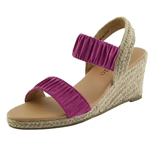 Produktbild: Palado Keilsandalen Damen Tristra - modische Sandaletten mit Absatz - elegante Wedges für Frauen - bequeme Plateau Schuhe - stilvolle High Heels Fuchsia UK5,5 - EU38