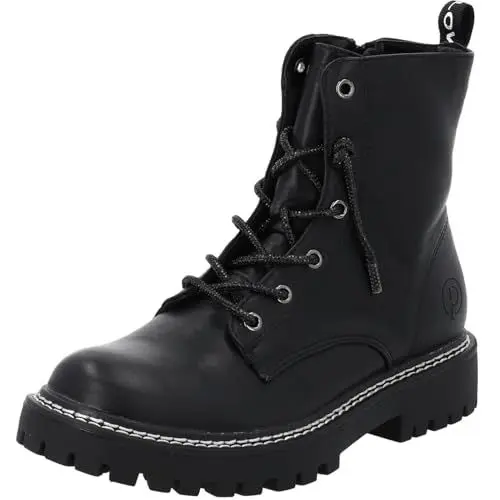 Produktbild: Palado Damen Winterschuhe Sideros Spark - moderne Stiefel - Boots für den Winter - Schnürstiefeletten mit glitzerndem Schuhband Schwarz UK6 - EU39