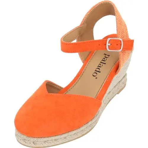 Produktbild: Palado Keilsandaletten Damen Sathos – elegante Wedges - modische Sommerschuhe - Sandalen mit Keilabsatz orange UK5,5 - EU38