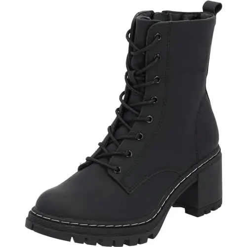 Produktbild: Palado Stiefeletten Damen Kefalonia - warme & bequeme Winterschuhe für Frauen mit rutschfester Gummisohle - moderne Boots mit Blockabsatz für Herbst & Winter Schwarz Matt UK4,5 - EU37
