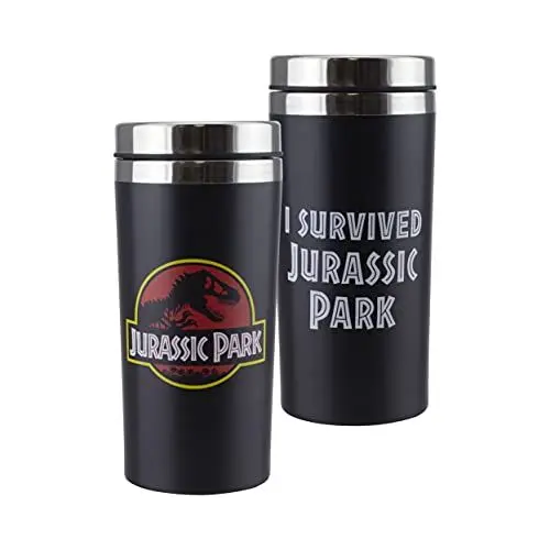 Produktbild: Jurassic Park Reisekanne - Offiziell lizenziert, Edelstahl-Thermobecher, Geschenk für Filmklassiker-Fans, für heiße & kalte Getränke, 450 ml (15 Fl Oz)