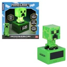 Produktbild: Minecraft Creeper Wecker - Offiziell Lizenziertes Icon Musik & Nachtlicht für Kinder und Jugendliche, Gaming-Zimmer Zubehör, Gamer Enthusiasten Novitätengeschenk