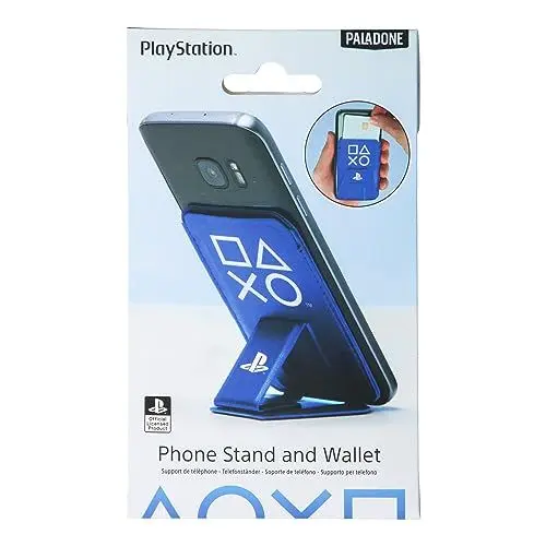 Produktbild: PlayStation Kartenhalter & Telefonständer - Offiziell lizenziert, selbstklebender Rücken - Telefon-Wallet-Zubehör für Gamer