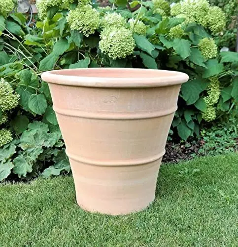 Produktbild: Palatina Keramik großes handgefertiges Terracotta Pflanzgefäß Blumenkübel Höhe 50 cm, frostfester Pflanzkübel für den Garten, Balkon oder Terrasse Yucca 50cm