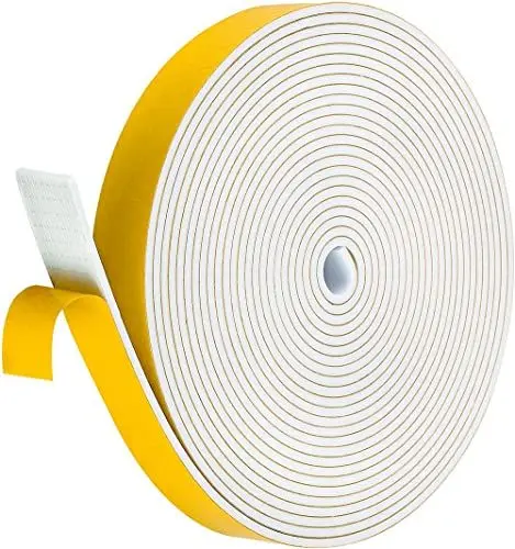 Produktbild: Palazen 6m Dichtungsband Selbstklebend für Türen Fenster 25mm(B) x3mm(D) Moosgummi Dichtband Türdichtung Fensterdichtung Zugluftstopper Schaumstoffband Abdichtung Weiß (1 Rollen)