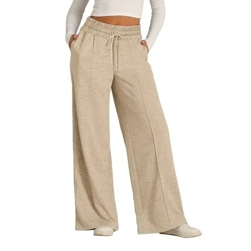 Produktbild: Palazzo-Hose Für Damen Hohe Taille Hose Damen Weite Bein Hose Damen Trousers for Women Leichte Sommerhose, Damen Lockere Hosen Damen Yoga Hose Damen Straight Hosen Frauen Hosen Damen Hosen