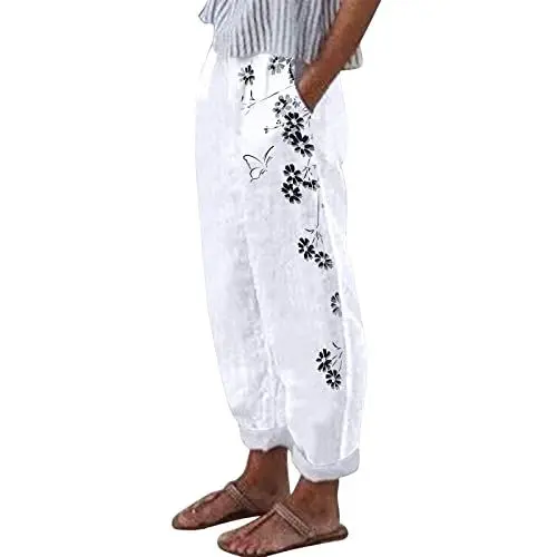 Produktbild: Palazzohosen Damen Sommer Damen Freizeithose Gerade Loose Sommer Leichte Bequeme Baggy Workout Loungehose Mit Taschen Sweatpants Damen High Waist Freizeithose