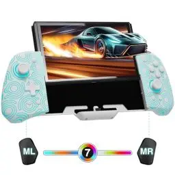 Produktbild: PALPOW (Leuchtend Modus Switch Controller Kompatibel mit Switch/OLED, Luminpad Ergonomisch Switch Handheld Controller, Einteilige Joypad Controllers - 7 LED Farben/Turbo/Mapping