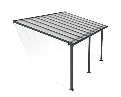 Produktbild: Canopia by Palram Terrassenüberdachung Alu Olympia 3X5.46 Polycarbonat Hohlkammerplatten Pergola 546 x 295 cm Grau zur Überdachung ihrer Terrasse