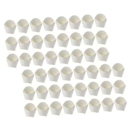 Produktbild: PAMINGONO 100St Pommes-Box Snackbox box für geschenkpapier kartonhaus zeichenkarton pappschachteln süßigkeitenbox behälter Halter für Pommes Frites Boxen für Pommes Frites Snack-Tasche Weiß