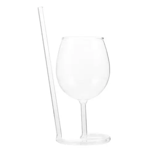 Produktbild: PAMINGONO 1Stk -Strohhalmglas Wein Dekanter Tasse Roséweingläser Saftbecher Party Bar Kelch kreative trinkgläser Einzigartiges Design Champagnerglas Container Rotweinglas Glaskelch