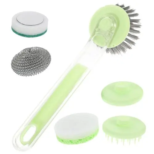 Produktbild: PAMINGONO 1 Set Tufting Green The Pet Reinigungsbürste Topfbürste Küchenreinigungsbürste Pp Stahlwolle Topfschrubber Holzzellstoff Baumwolle