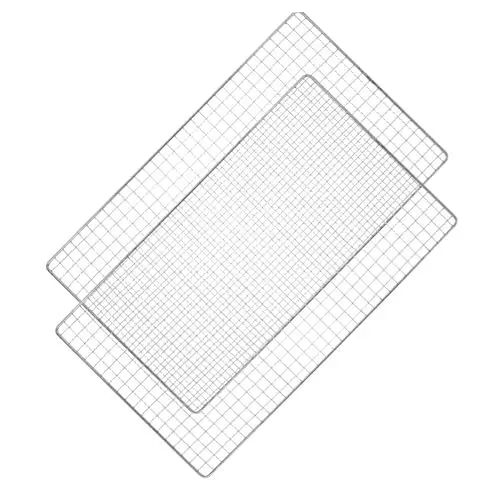Produktbild: PAMINGONO 2 Stück Edelstahl Grillnetz Für Den Außenbereich Langlebiges Grillnetz Campingzubehör Ideal Für Barbecue Und Outdoor Grillen