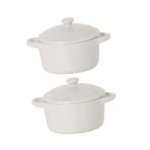 Produktbild: PAMINGONO Mikrowellengeeignete Keramiktöpfe 230ml Suppenschalen Mit Deckel Multifunktionale Pudding Und Dampfbehälter Hitzebeständige Haushaltsgeschirr Für Suppen Und Desserts