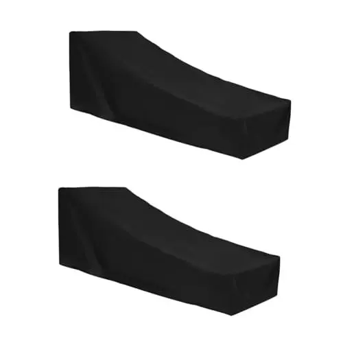 Produktbild: PAMINGONO 2st Liegestuhlabdeckung Tragbare Stuhlabdeckung Anbaumöbel Für Den Außenbereich Outdoor-möbel Liegestühle Für Draußen Sonnenliegen Für Den Garten Black 190t Polyestergewebe