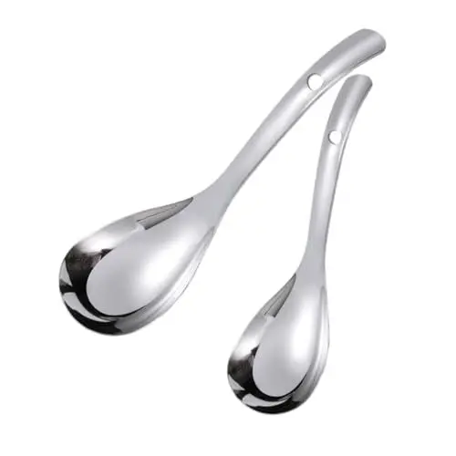 Produktbild: PAMINGONO 2st Reislöffel-set Aus Edelstahl Reiskocher Sicherer Reisspatel Praktischer Reisspatel Reispaddellöffel Reisspatel Für Den Haushalt Reiskochlöffel Küchenwaren Silver 201 Edelstahl