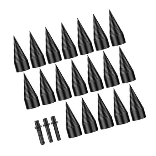 Produktbild: PAMINGONO 38mm Hochleistungs Holzspaltbohrer Set Mit 3 Verschiedenen Griffen Ideal Für Brennholz Und Holzarbeiten Inklusive Runder Quadratischer Und Sechskant Griff Präziser