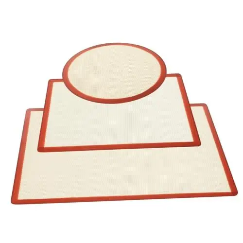 Produktbild: PAMINGONO 3stücke Silikon-backmatte Wiederverwendbare Backunterlage Für Ofen Antihaftbeschichtetes Backblech Für Küche Geeignet Für Backen Und Braten