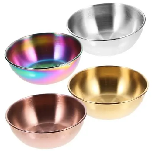 Produktbild: PAMINGONO 4stücke Teiliges Saucenschalen Gold Und Roségold Gewürz Und Dip-schalen Für Vorspeisen Snacks Und Beilagen