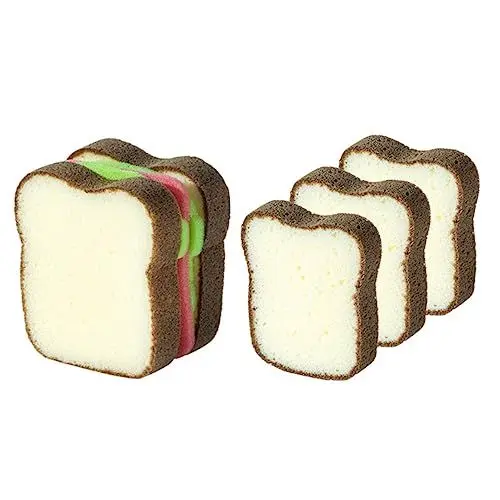 Produktbild: PAMINGONO 4 Stück Küchen-Wok-Schwamm Geschirrreinigung küchenschwamm Kitchen Sponge Pfannenschwamm Scheuerschwämme für die Küche küchenreinigungsschwamm Wiederverwendbare Reinigungsschwämme