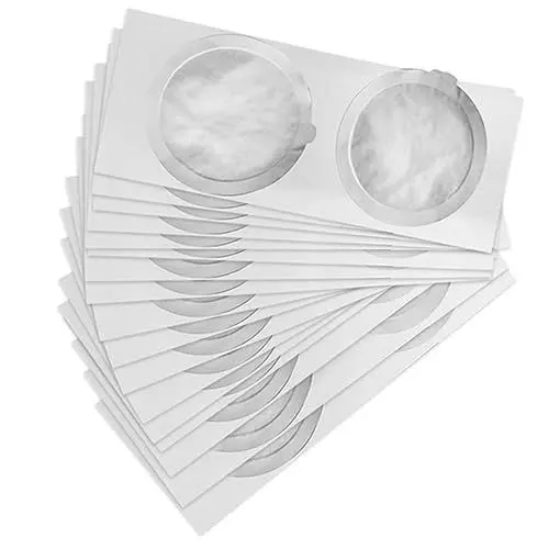 Produktbild: PAMINGONO 50 Stück Kaffeekapselbecherfolie Deckel für Kaffee Espresso Kaffeepulverfolien Kaffeekapsel Folien Aluminiumfolie Kaffeekapsel aufkleber praktische Kaffeedeckel Kaffeefolien Silver