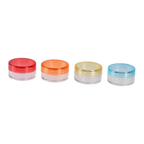 Produktbild: PAMINGONO 50 Stück Mini 5G Plastikdosen Leere Reisebehälter Für Kosmetik Creme Shampoo Lotion 10 Farben Wiederverwendbar Rundtopfflaschen