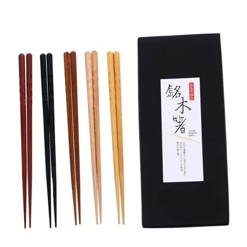 Produktbild: PAMINGONO 5 Paare Twist Holz Stäbchen Koreanische Essstäbchen Kirsch-stäbchen Stäbchen Japanische Kochstäbchen Kurze Stäbchen Essstäbchen Für Kinder Chinesische Essstäbchen Buche
