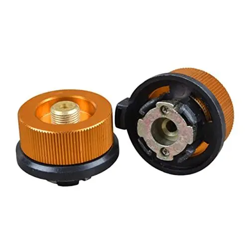 Produktbild: PAMINGONO Bz1163 1 Gasflaschen Adapter Geteilter Typ Outdoor Herd Anschlusskopf Transferdüsen Konvertierung Für Camping Picknick Grill Herd Golden