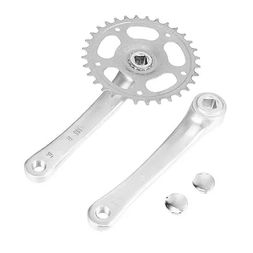 Produktbild: PAMINGONO Einzelring Fahrradkurbeln Kit Leichte Aluminiumkurbelgarnitur Für Mountainbike Und Rennrad 32 38T Einzelkettenrad Fahrradzubehör Schwarz