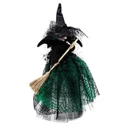 Produktbild: PAMINGONO Halloween-Dekoration Figuren Wohnkultur Halloween-hexenpuppen Halloween- - Halloween-hexenfigur Halloween-Requisiten Halloween-tischdekoration Hexenschmuck Stoff Green