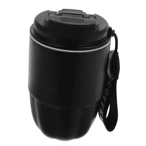 Produktbild: PAMINGONO Kaffeebecher Aus Edelstahl Vakuumisolierter Kaffeebecher Reisekaffeetasse Auslaufsicherer Becher Isolierter Becher Wiederverwendbarer Becher Reisebecher Becherbecher Edelstahl 304
