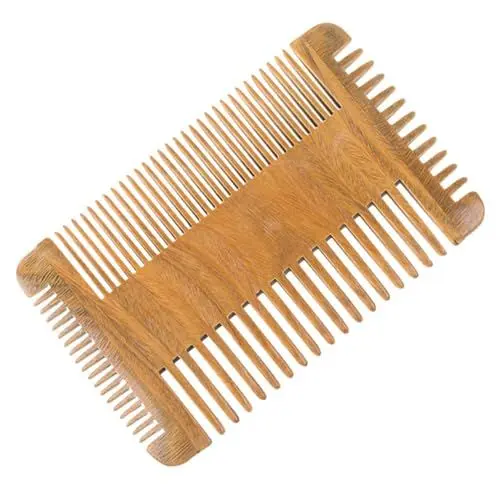 Produktbild: PAMINGONO Kamm Aus Grünem Sandelholz Schuppenkamm Haarglättungskamm Bartkamm Friseurkamm Doppelseitiger Kamm Holzkamm Entwirrender Haarkamm Massagekamm Feiner Zahnkamm Pflegekamm Hölzern