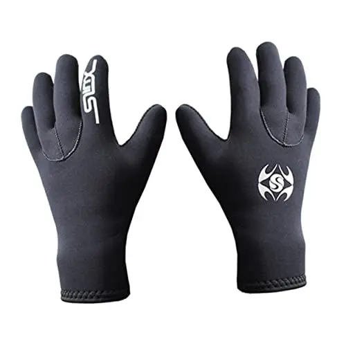 Produktbild: PAMINGONO Neopren Tauchhandschuhe 3mm Warm rutschfest Elastisch Ideal Für Winter Schwimmen Tauchen Speerfischen Größe S Schwarz