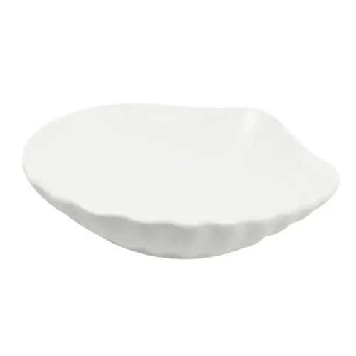 Produktbild: PAMINGONO Keramik-frühstücksteller Salatteller Servierplatte Muschelförmig Weiß Für Zuhause Und Party