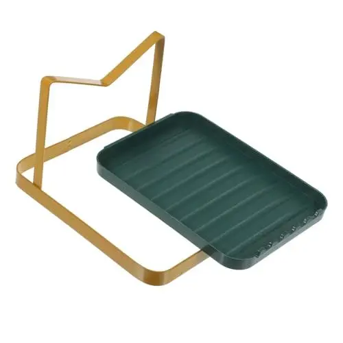 Produktbild: PAMINGONO Topfdeckelhalter spoon rest küchenorganisation Kochlöffelhalter Pfannen-Organizer Küchengerät Löffelhalter für die Küche Topf- und Pfannendeckel-Organizer Kohlenstoffstahl Golden