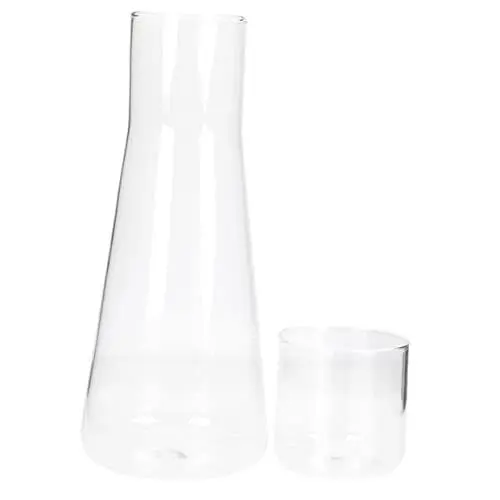 Produktbild: PAMINGONO Wasserbecher mit großem Fassungsvermögen Ständer für Wasserflaschen Saftkrug für Zuhause Wasserkaraffe und Gläser Kaltwasserkrug Nachttisch-Glaskanne Glasflasche Transparent
