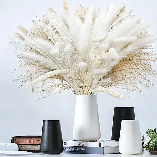 Produktbild: Pampasgras Trockenblumen Deko,70 Stück Natürliche Flauschige Pampasgras Getrocknete Set, Getrocknete Blumen für Boho Deko Wohnzimmer Tischdeko Flur Schlafzimmer Hochzeit Trockenblumenstrauß (Style 12)