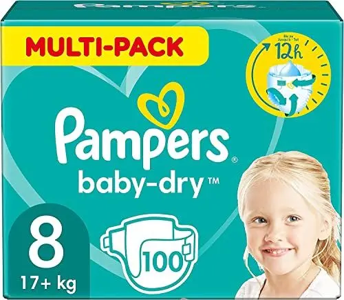 Produktbild: Pampers Windeln Größe 8 (17kg+) Baby-Dry, Extra Large, Alte Version
