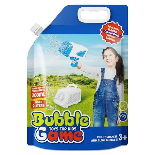 Produktbild: PANACARE KONZENTRIERT Seifenblasenflüssigkeit, Blasen Nachfüllflasche (Macht bis zu 2L) Mischung der Seifenblasen für elektronische Seifenblasenmaschine/Seifenblasenpistole (200ml-2L)