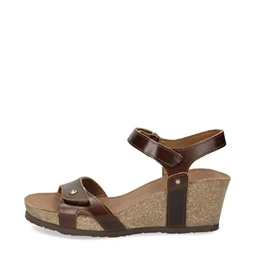 Produktbild: Panama Jack Damen Riemchensandalen Julia Clay, Frauen Sandalen,Ohne Verschluss,Strandschuhe,Sandaletten,Sommersandalen,Lederfarben,38 EU / 5 UK